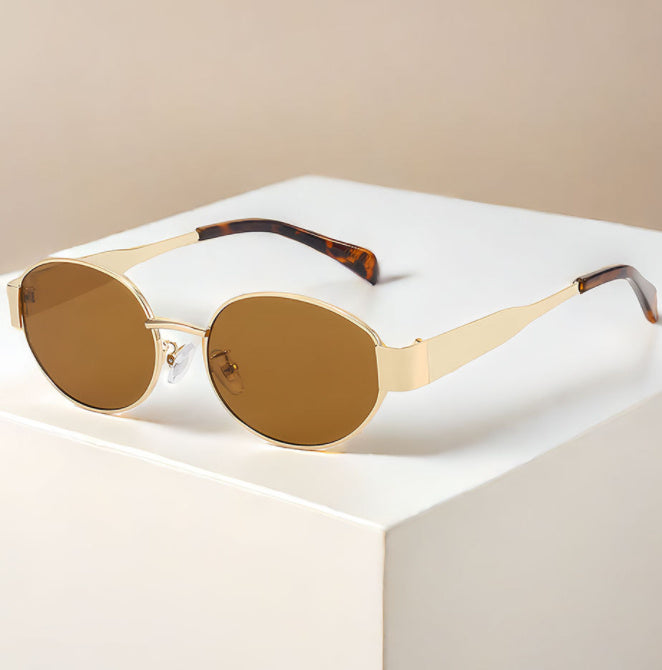 Vintage Oval Metal Sunglasses for Women – Retro Chic Eyewear