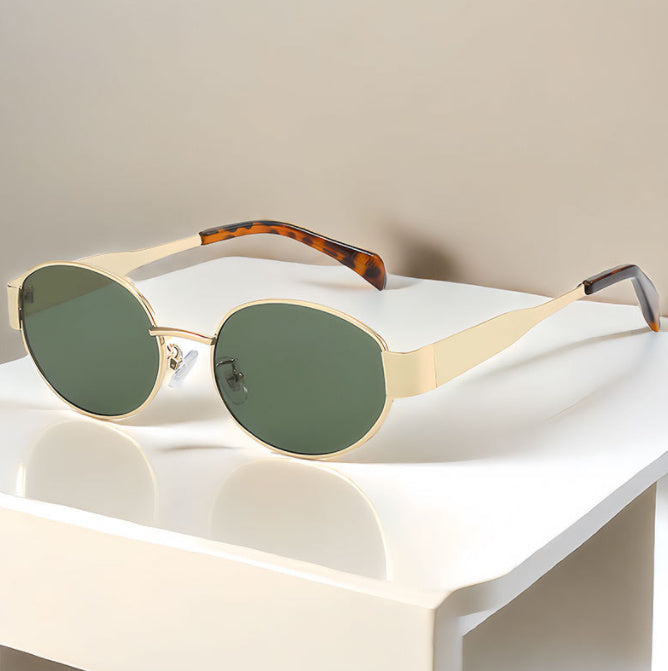 Vintage Oval Metal Sunglasses for Women – Retro Chic Eyewear