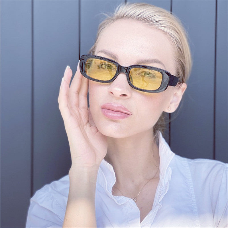 Thick Frame Square-Rimmed Sunglasses – Women's Fashion Statement
