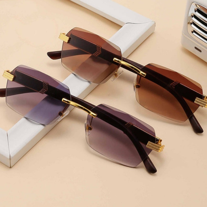 Frameless Cut-Edge Gradient Marine Eye Protection Sunglasses