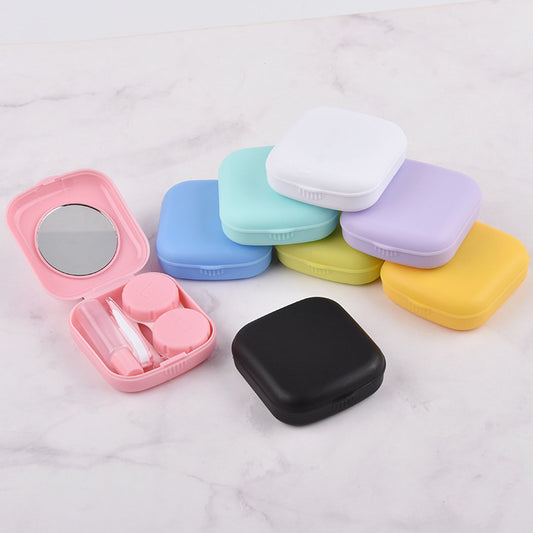 Compact Frosted Candy Color Contact Lens Case – Lightweight & Travel-Friendly