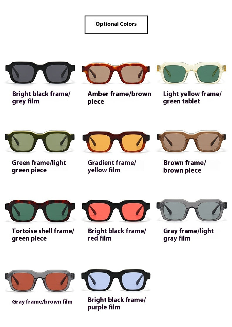 Thick Acetate Gradient Stitch Sunglasses - Unisex